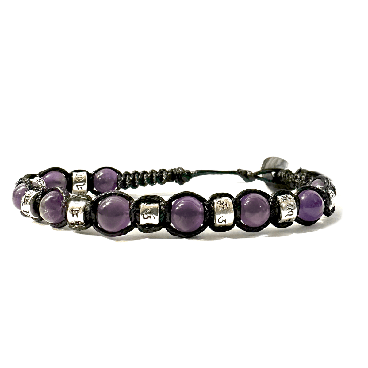 SAMSARA BRACCIALE TIBETANO IN AMETISTA E ARGENTO 925 - Calma, equilibrio e serenità - Clorophilla Shop