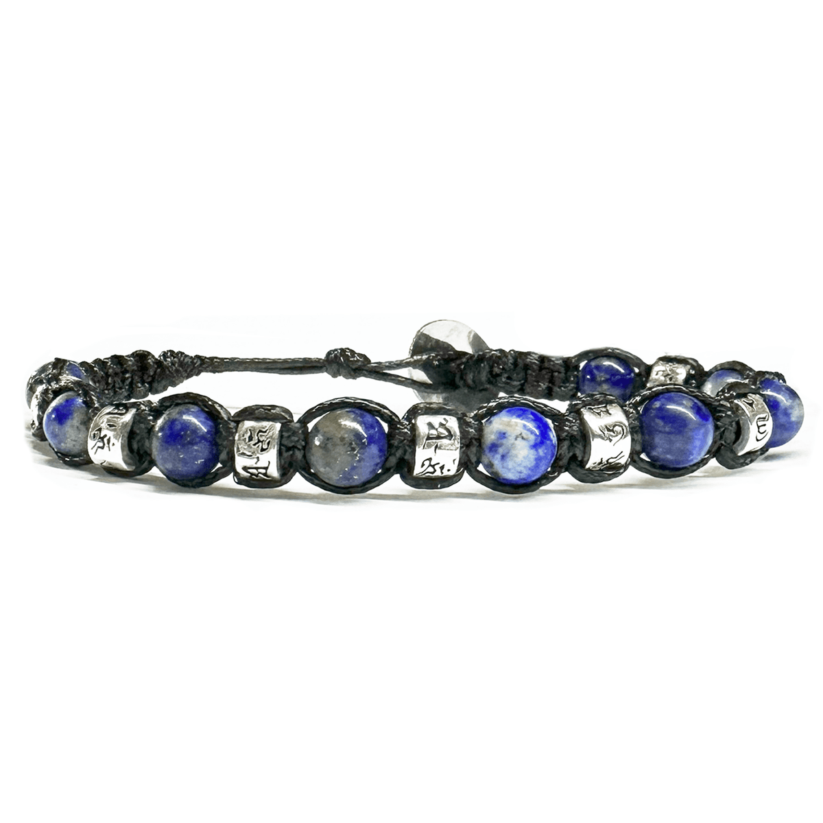 SAMSARA BRACCIALE TIBETANO IN LAPISLAZZULI E ARGENTO 925 - Saggezza, verità e intuizione - Clorophilla Shop