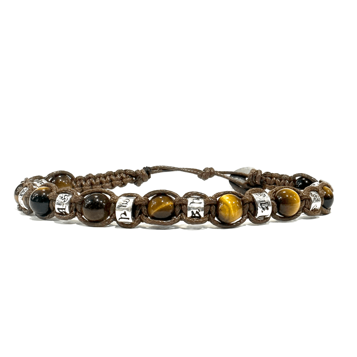 SAMSARA BRACCIALE TIBETANO IN OCCHIO DI TIGRE E ARGENTO 925 - Coraggio, determinazione e protezione - Clorophilla Shop