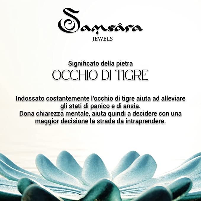SAMSARA BRACCIALE TIBETANO IN OCCHIO DI TIGRE - Forza, coraggio e determinazione - Clorophilla Shop