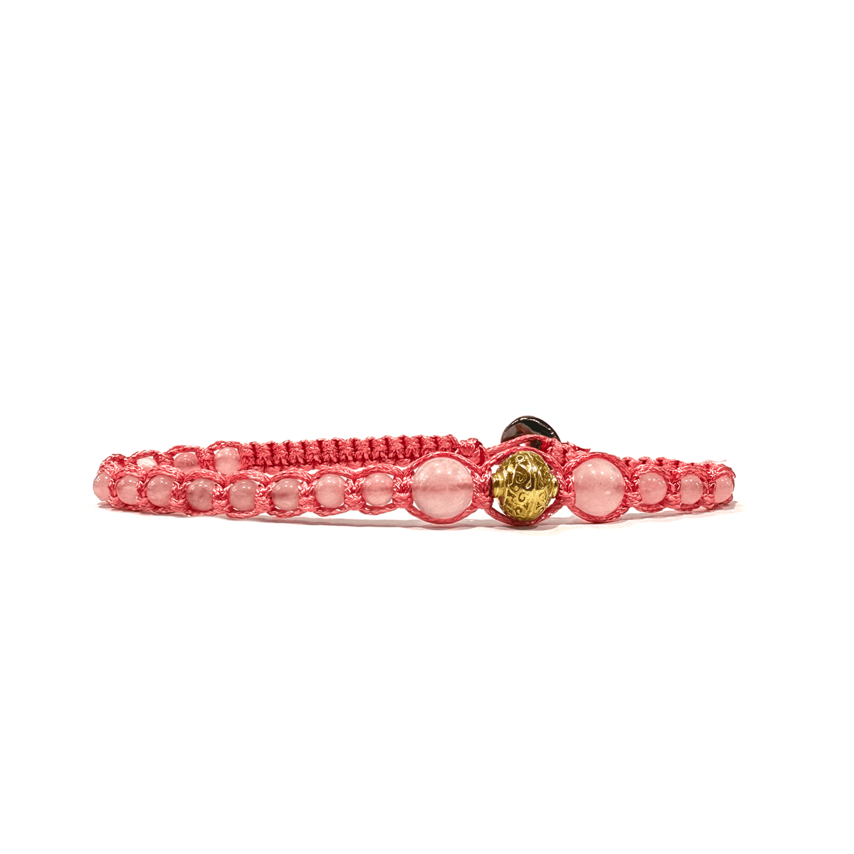 Samsara Cavigliera tibetana Shamballa con pietre - QUARZO ROSA FILO ROSA - Clorophilla Shop