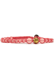 Samsara Cavigliera tibetana Shamballa con pietre - QUARZO ROSA FILO ROSA - Clorophilla Shop