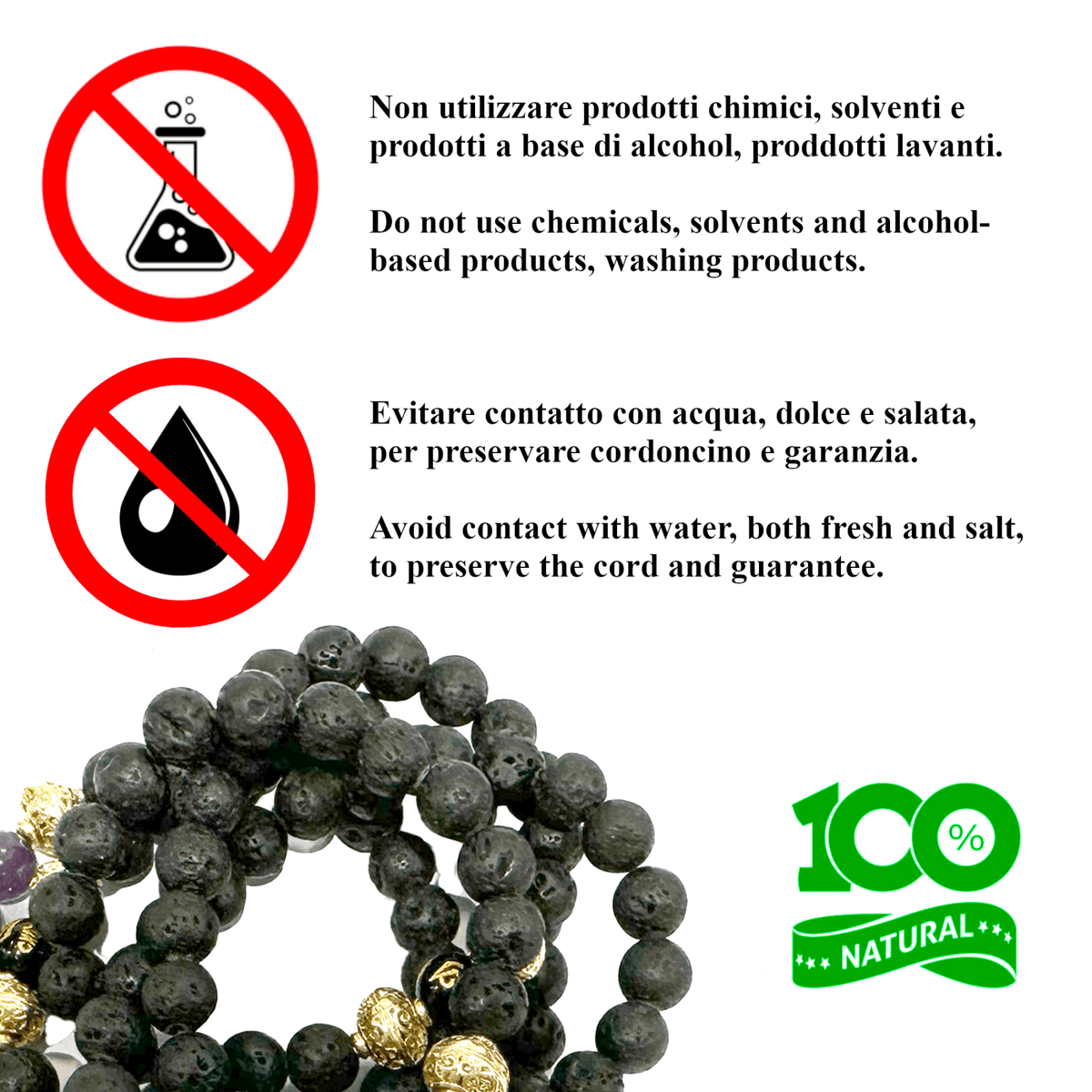 Samsara collana tibetana 7 CHAKRA con 7 pietre e Lava Nera - Mala 108 grani - Rosario Buddista Religioso - Clorophilla Shop