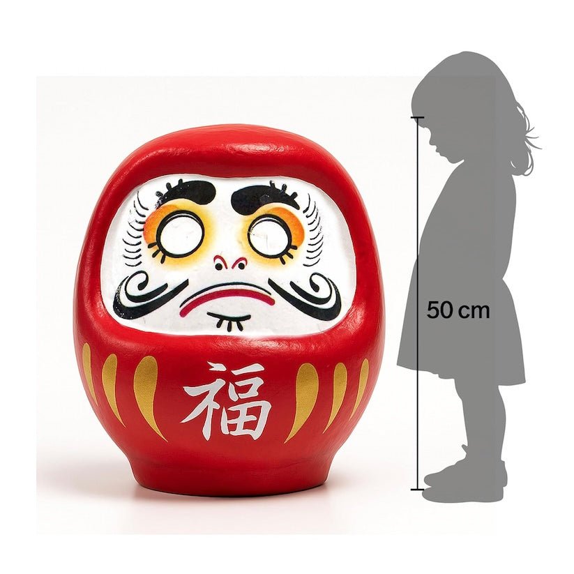 SAMSARA - DARUMA GRANDE Bambola Amuleto Portafortuna Giapponese Originale in Porcellana - ROSSO 50cm - Clorophilla Shop