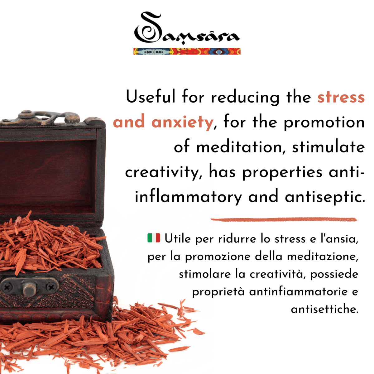 SAMSARA - Incenso in Polvere Naturale 100% - SANDALWOOD - Clorophilla Shop