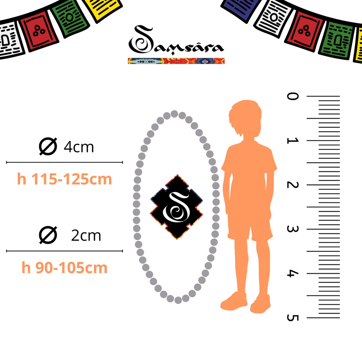 SAMSARA JAPAMALA OVERSIZE - Mala Tibetana 100cm - Clorophilla Shop
