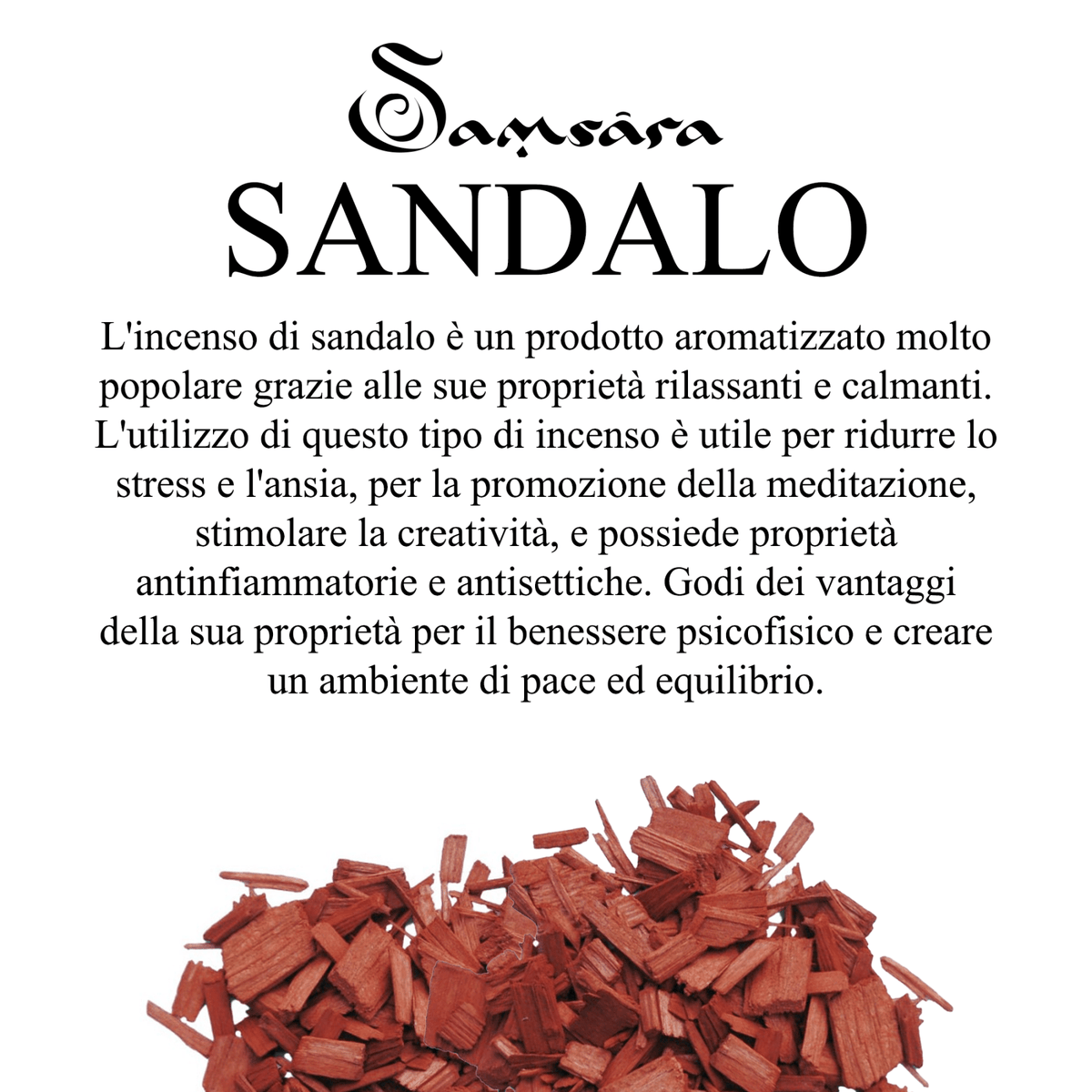 Samsara - LEGNO DI SANDALO ROSSO top quality dell'Andhra Pradesh in chips 1/4cm - Clorophilla Shop