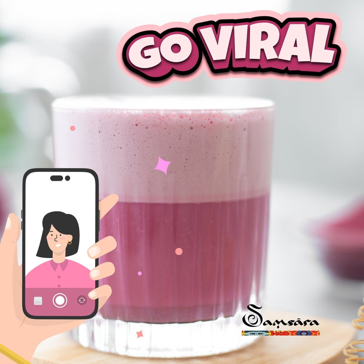 SAMSARA Tè Matcha ROSA -  Cherry powder 100% Bio | Migliora la pelle e l'Umore - MADE IN JAPAN 30g - Clorophilla Shop