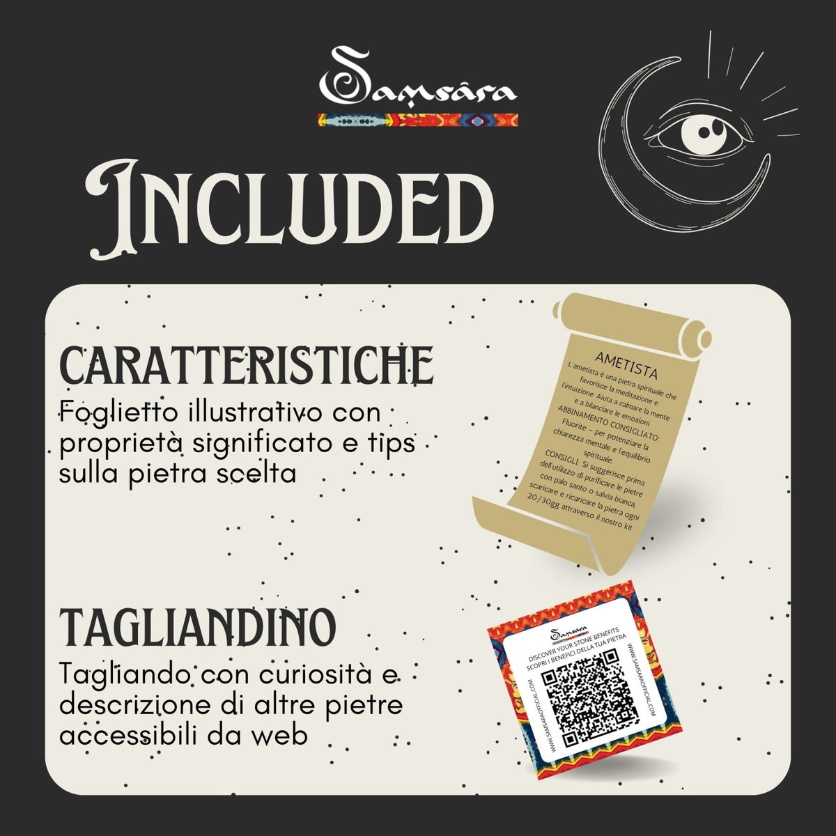 SAMSARA - TORMALINA NERA Pietra Grezza Naturale con Confezione Regalo e Foglietto Informativo - Clorophilla Shop
