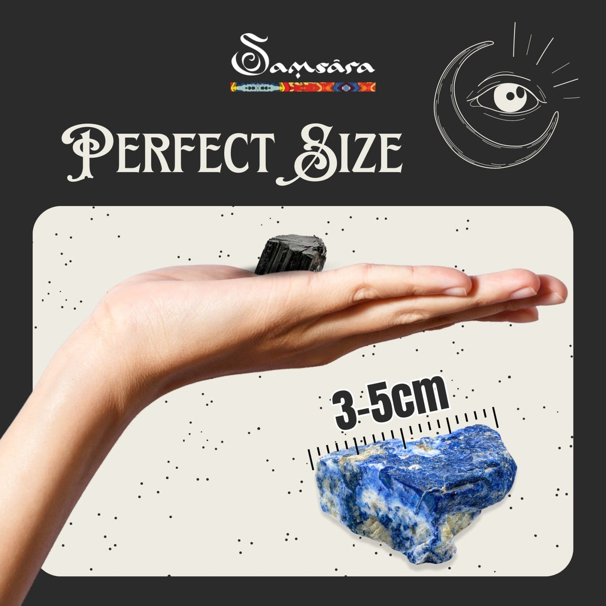 SAMSARA - TORMALINA NERA Pietra Grezza Naturale con Confezione Regalo e Foglietto Informativo - Clorophilla Shop