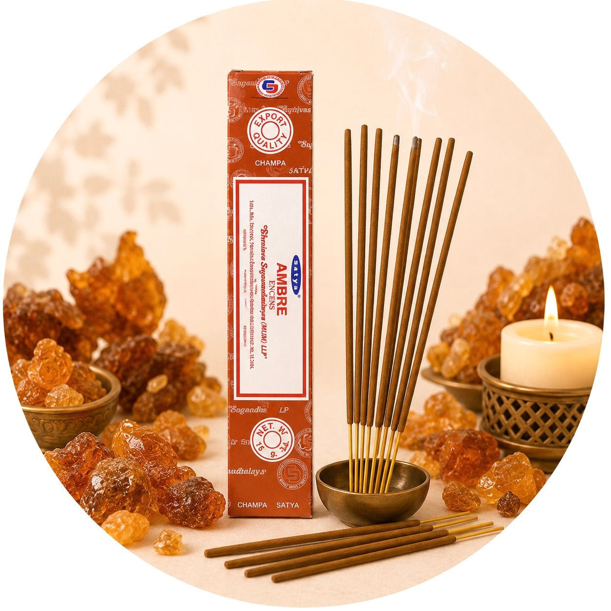 SATYA INCENSO IN BASTONCINI - Ambra - Clorophilla Shop