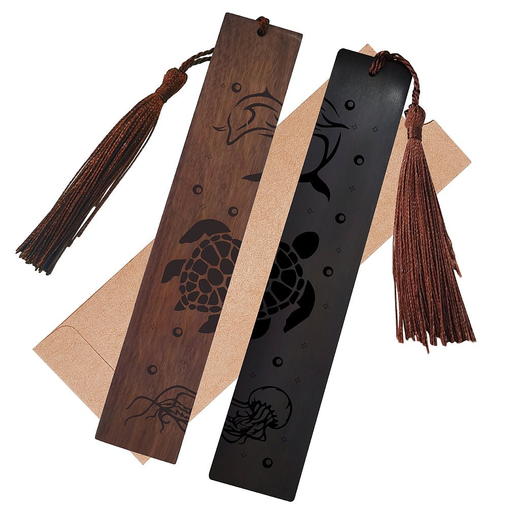 SEGNALIBRO IN LEGNO CON INCISIONE - Animali marini - Clorophilla Shop