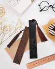 Segnalibro in palissandro e blackwood africano con incisione - Fiori di bamboo e prugna - Clorophilla Shop