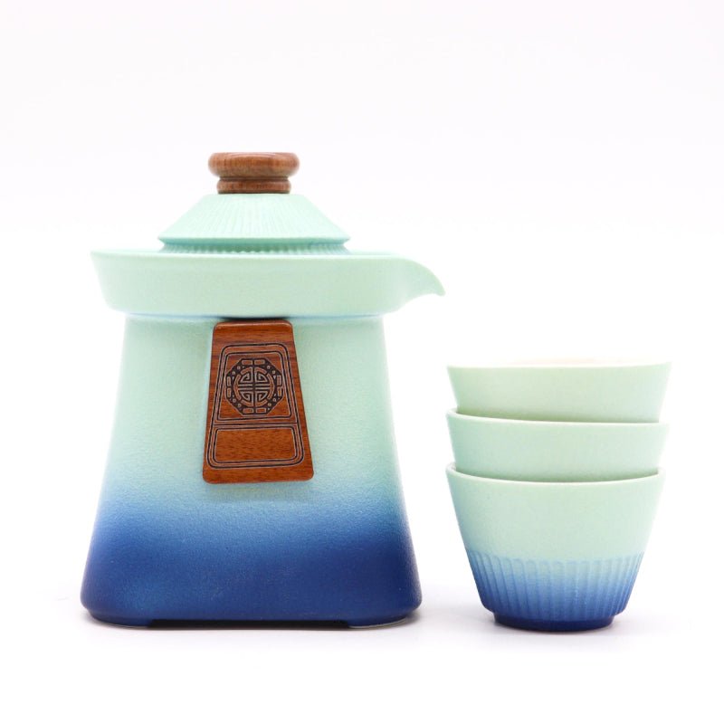 SET TEIERA E TAZZE - Tempio blu cielo - Clorophilla Shop