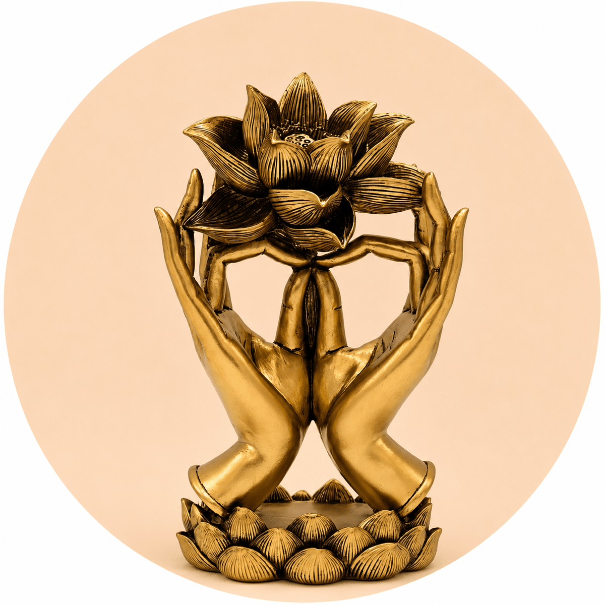 STATUA MANI CON LOTO - Purezza, trasformazione e crescita spirituale - Clorophilla Shop