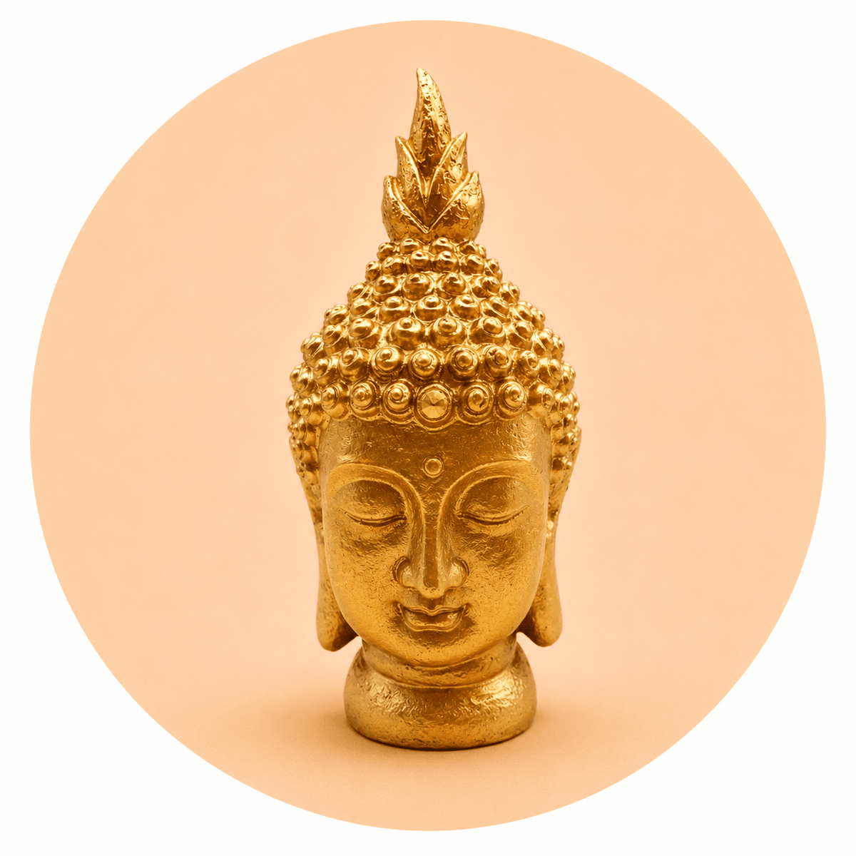 STATUA TESTA DI BUDDHA IN RESINA - Dorato - Clorophilla Shop