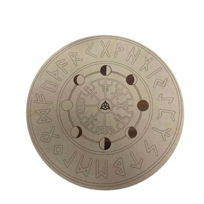 Tavola divinatoria Futhark in legno per Rune - 20cm - Clorophilla Shop