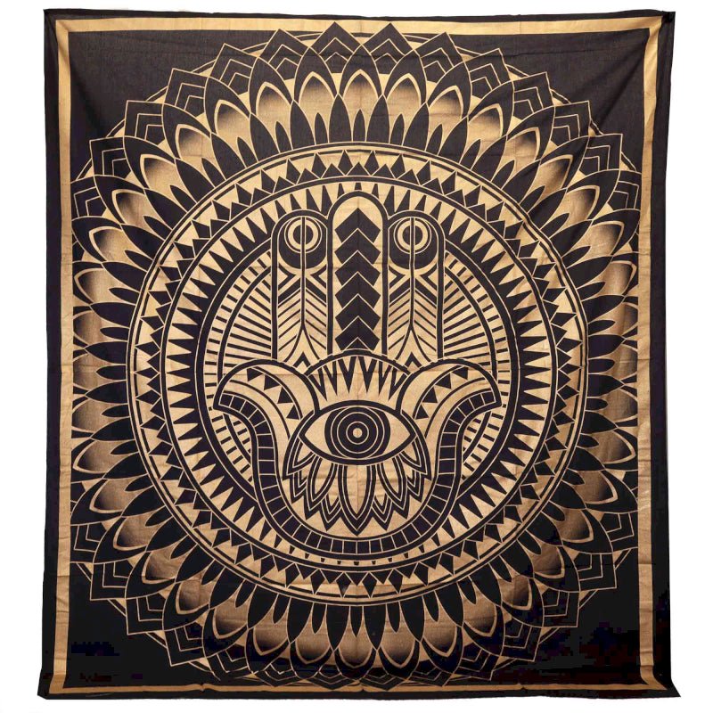 TELO ARAZZO COPRILETTO ARTIGIANALE - Mano di Fatima - Clorophilla Shop