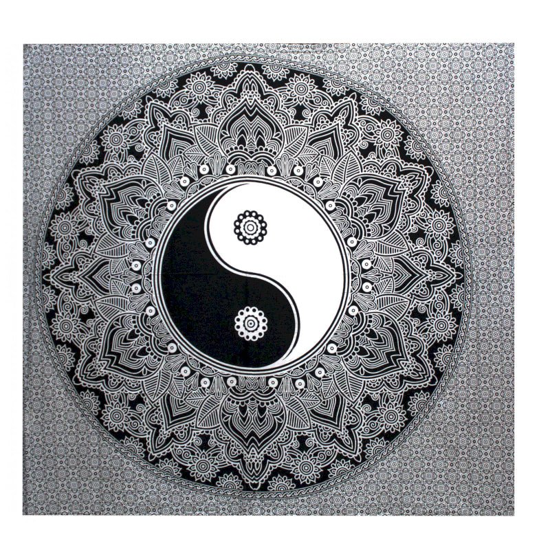 TELO ARAZZO COPRILETTO YIN YANG ARTIGIANALE - 100% cotone - Clorophilla Shop