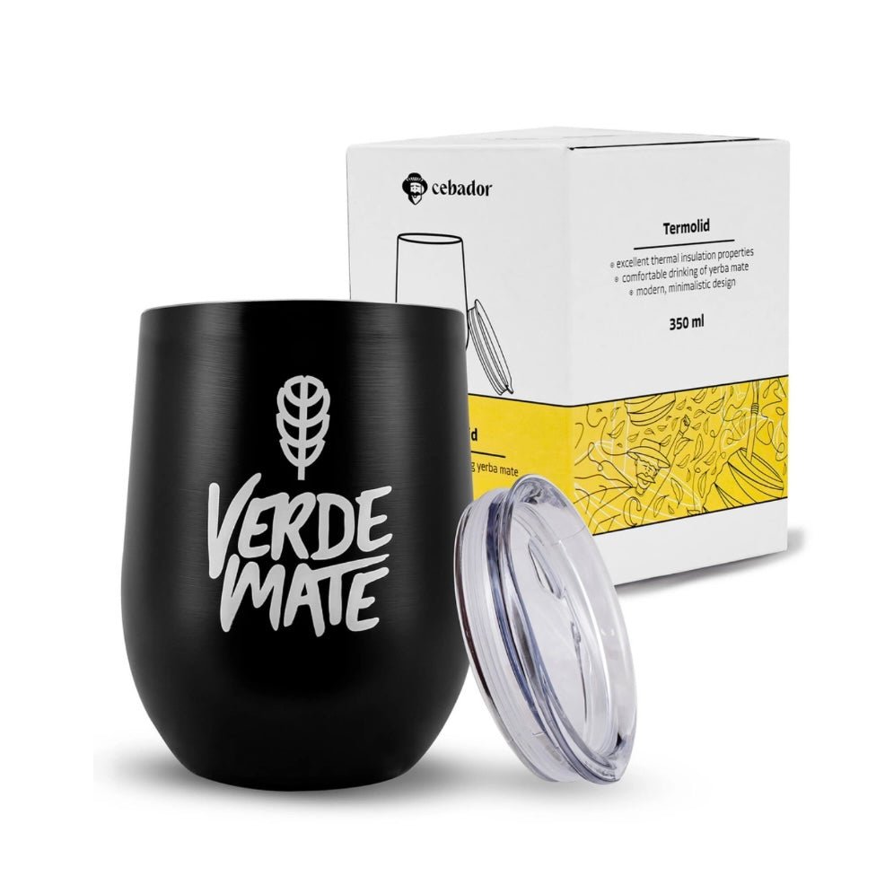 Verde Mate TermoLid in acciaio inox con coperchio - Coppa termica per Yerba Mate - Clorophilla Shop
