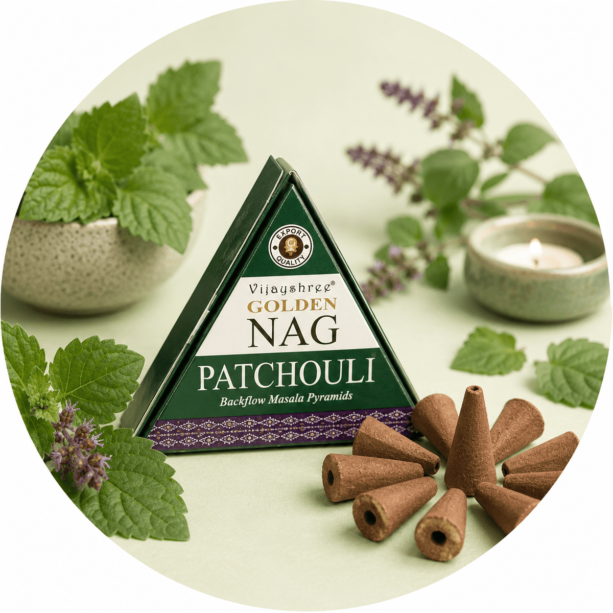 VIJAYSHREE CONI DI INCENSO A CASCATA - Patchouli - Clorophilla Shop