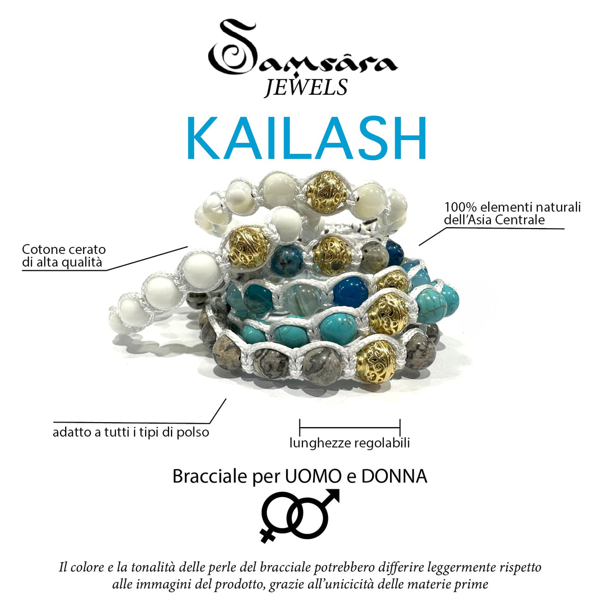 SAMSARA BRACCIALE KAILASH IN MADREPERLA - Energia delicata, protezione e serenità | Scopri su Clorophilla Shop