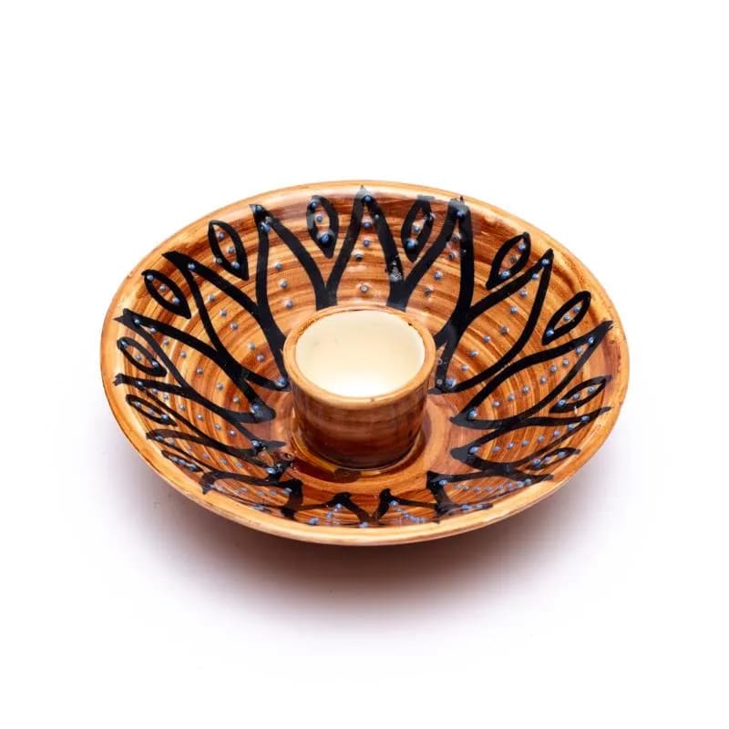 Bruciaincenso Palo Santo in ceramica decorato - Portaincenso Made in India | Scopri su Clorophilla Shop