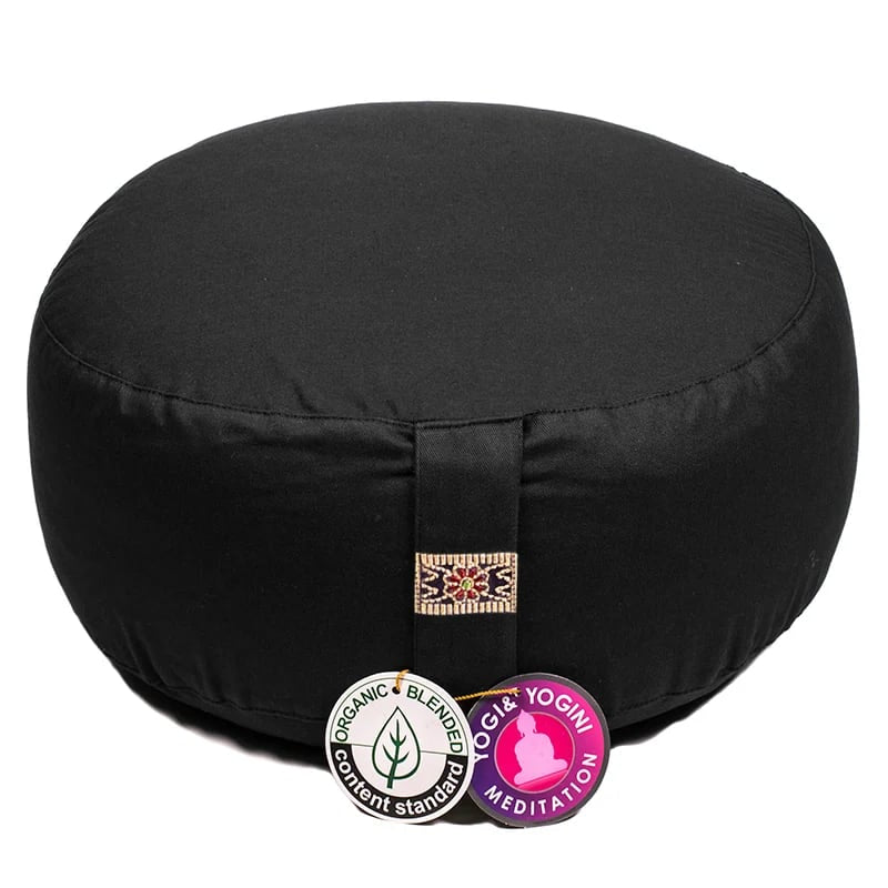 Yogi & Yogini Cuscino Meditazione Cotone Organico Nero | Scopri su Clorophilla Shop