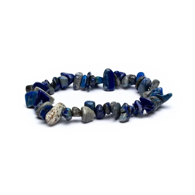 Bracciale Chips elastico con scaglie in Pietra Lapislazzuli | Scopri su Clorophilla Shop