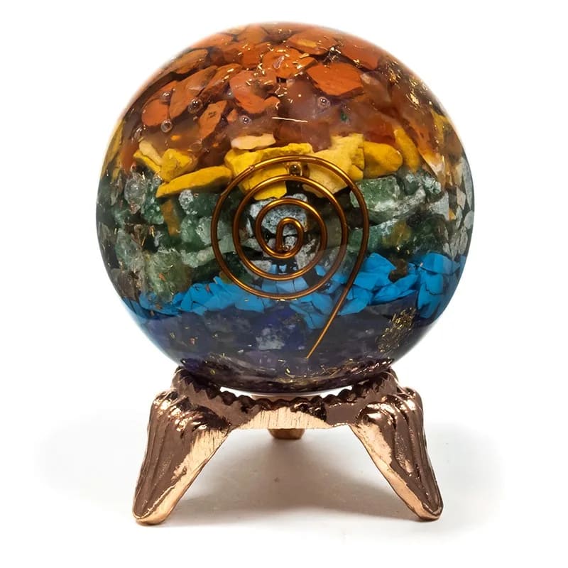 Sfera Orgonite con Pietre Naturali 7 Chakra - Rilassante e Protettiva - Cristalloterapia | Scopri su Clorophilla Shop