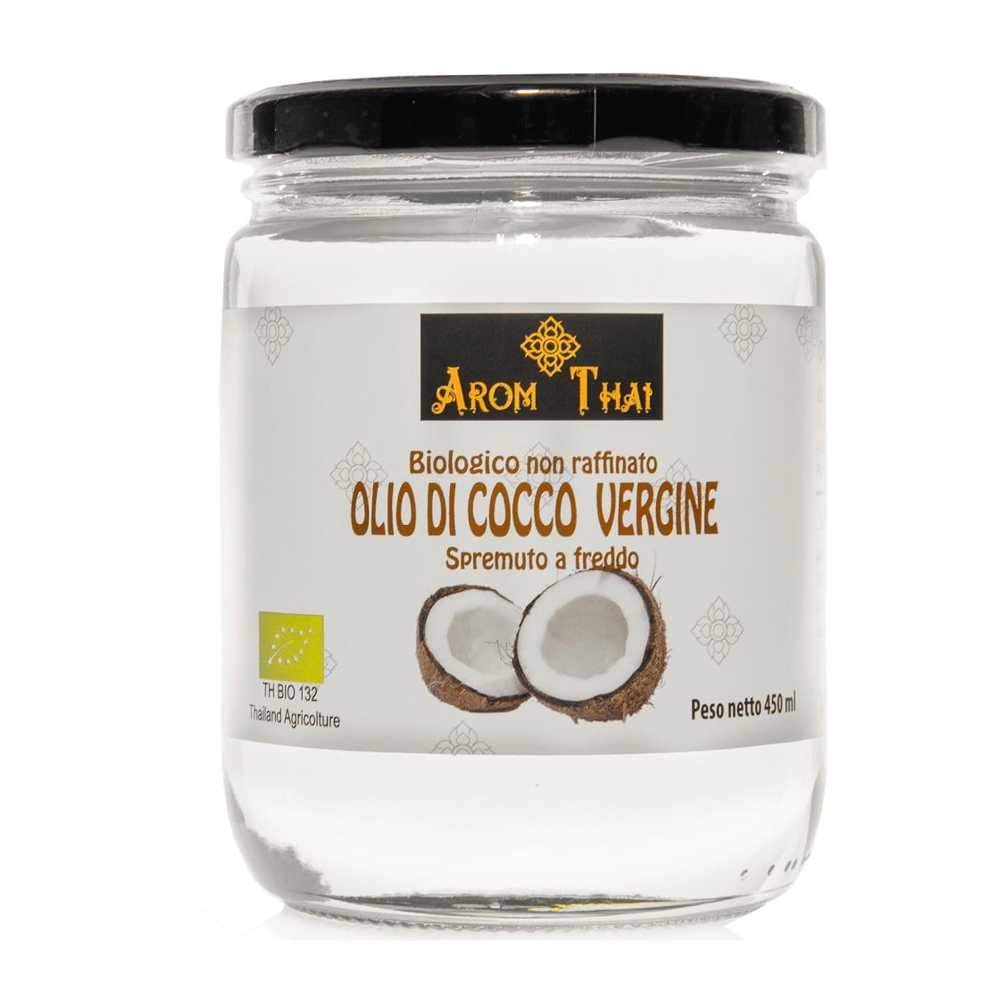 Arom Thai - Olio di Cocco puro 100% Biologico non raffinato Made in Thailandia - Diversi formati | Scopri su Clorophilla Shop