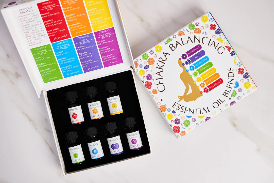 Aromafume 7 CHAKRA Miscele di Oli Essenziali Naturali - Set Oli per Aprire e Riequilibrare i Chakra - 7x10ml | Scopri su Clorophilla Shop
