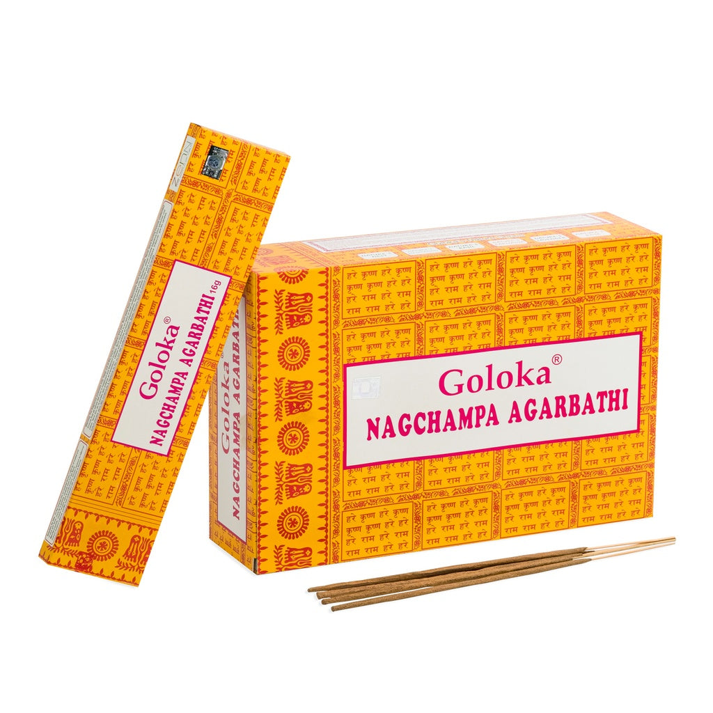 Goloka Nagchampa Agarbathi Incenso in bastoncini - Stick 15g | Scopri su Clorophilla Shop