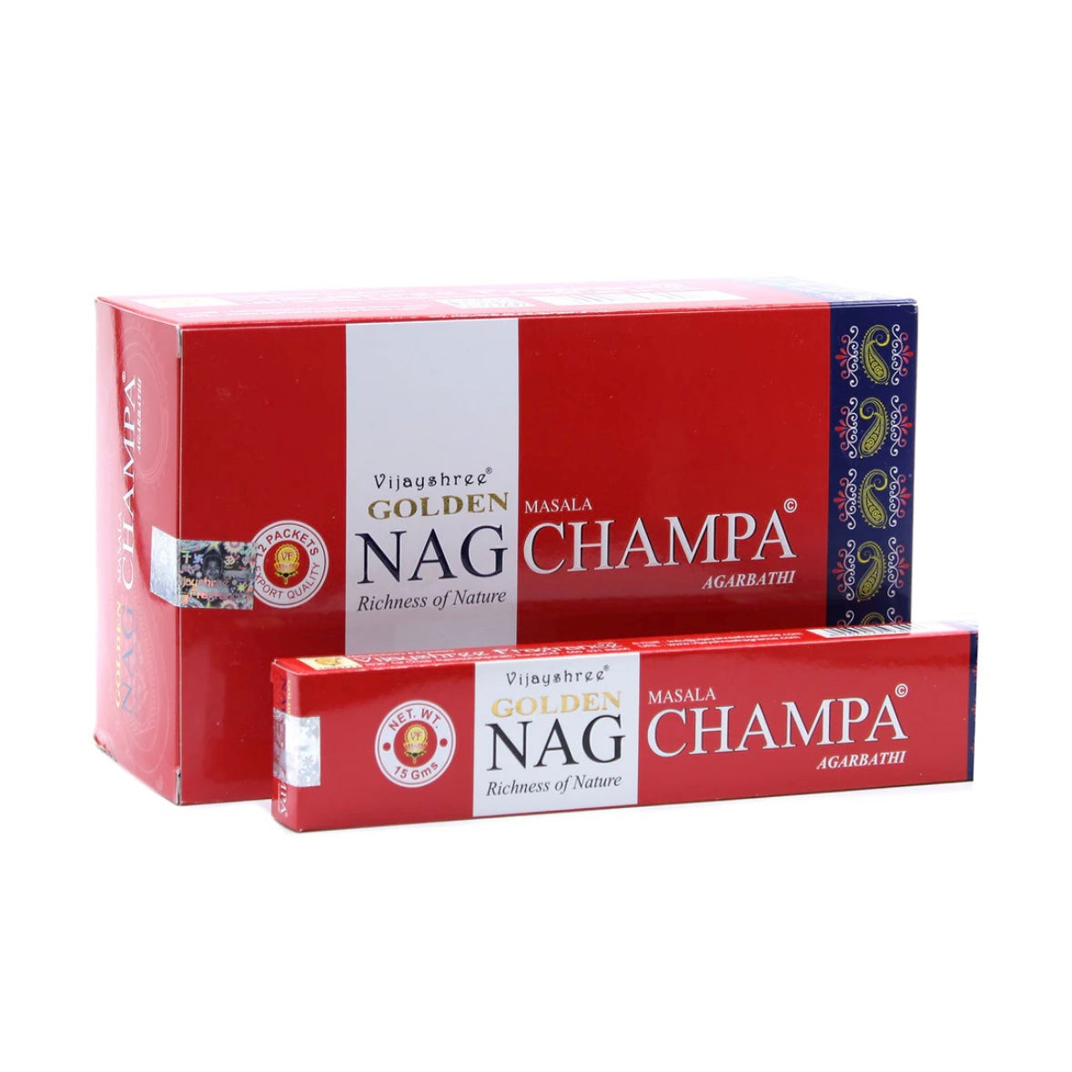 Vijayshree Golden Nag Champa Incenso in bastoncini - Stick 15g | Scopri su Clorophilla Shop