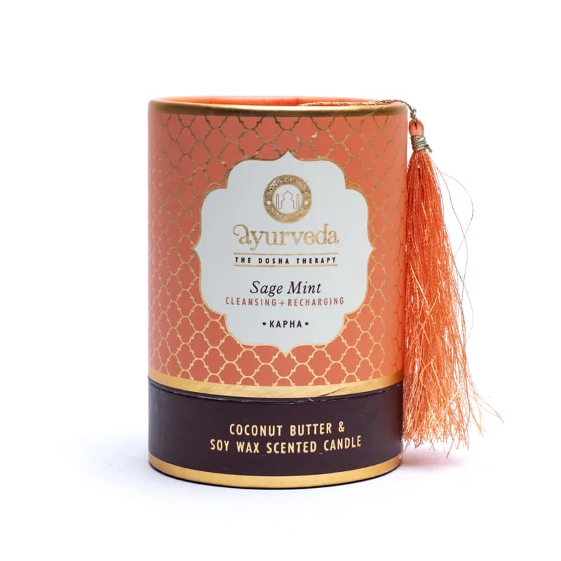 Ayurveda Candela profumata KAPHA Sage Mint - Fragranza Salvia e Menta | Scopri su Clorophilla Shop