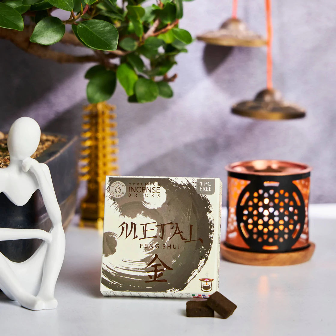 Aromafume Feng Shui METAL Mattoncini Incenso Elemento Metallo - Niente fumo e cenere | Scopri su Clorophilla Shop