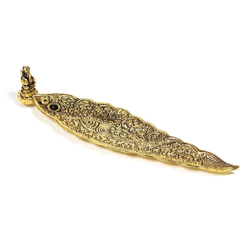 Bruciaincenso Ganesh Foglia per Incenso in Bastoncini - Portaincenso Stick 22cm | Scopri su Clorophilla Shop