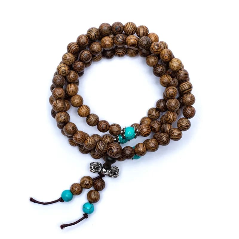MALA TIBETANA IN LEGNO E DORJE - 108 grani | Scopri su Clorophilla Shop