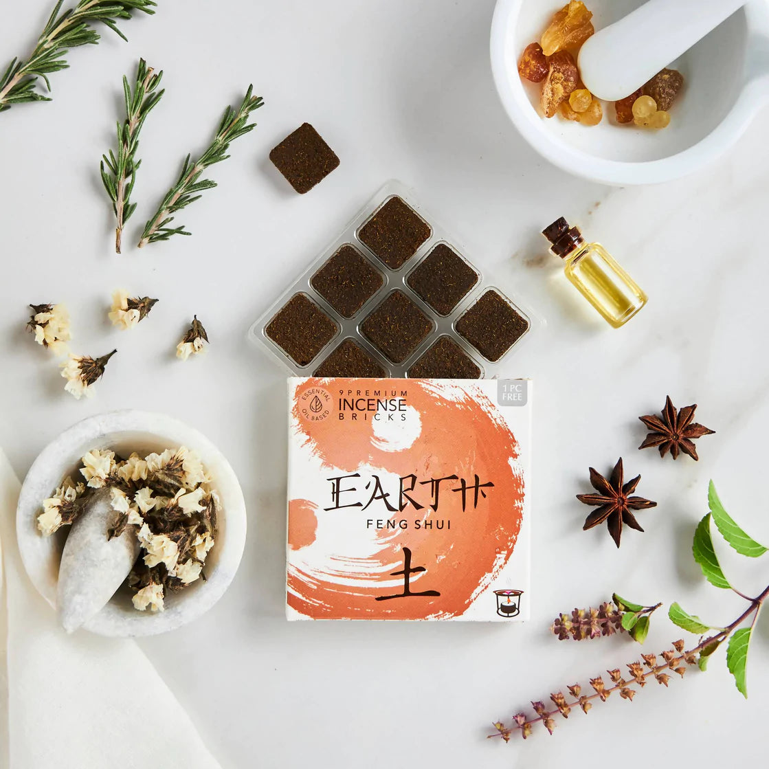 Aromafume Feng Shui EARTH Mattoncini Incenso Elemento Terra - Niente fumo e cenere | Scopri su Clorophilla Shop
