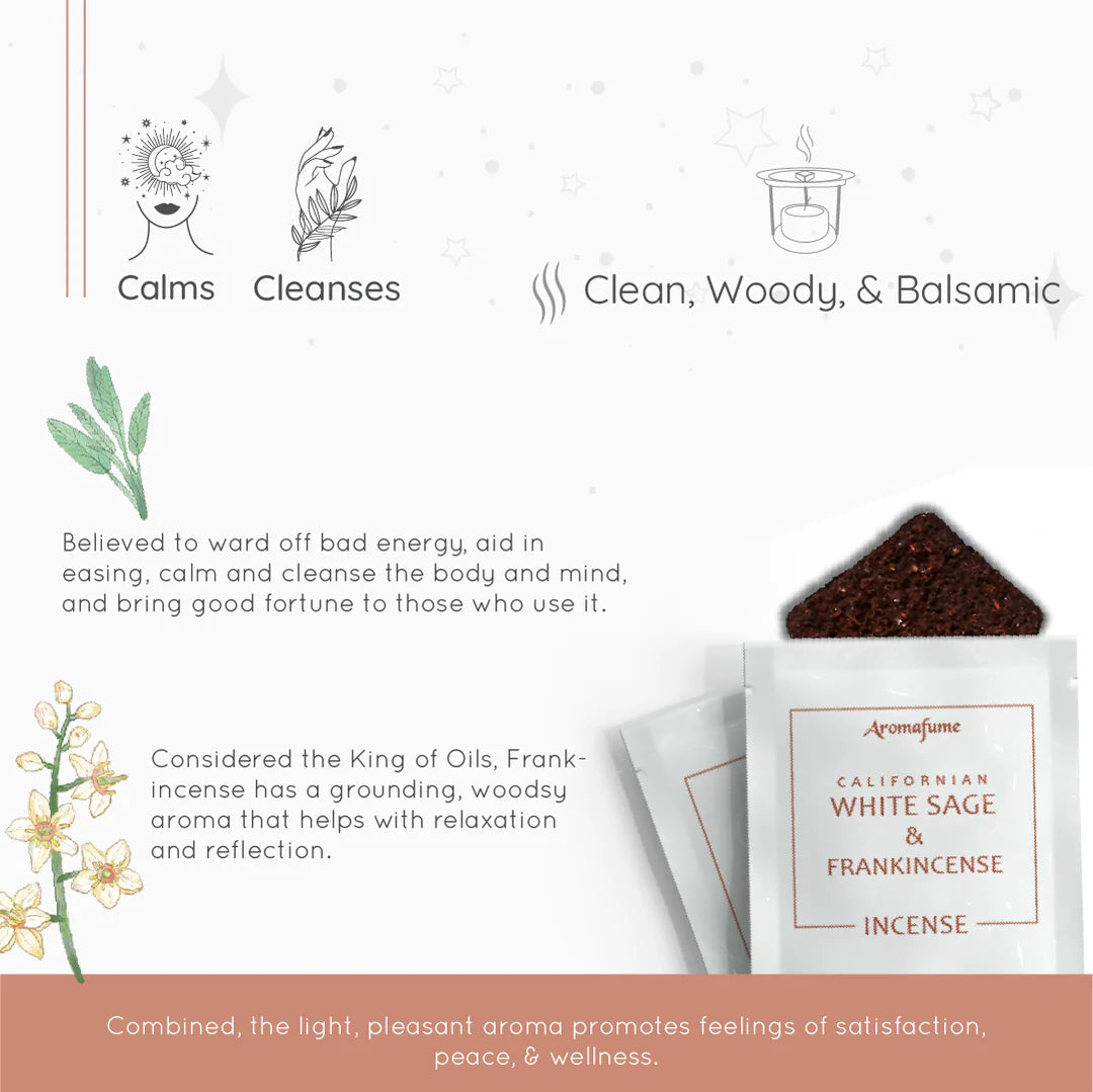 Aromafume "White Sage" Kit Bruciaincenso + 12 Mattoncini di incenso - Niente Fumo e Cenere | Scopri su Clorophilla Shop