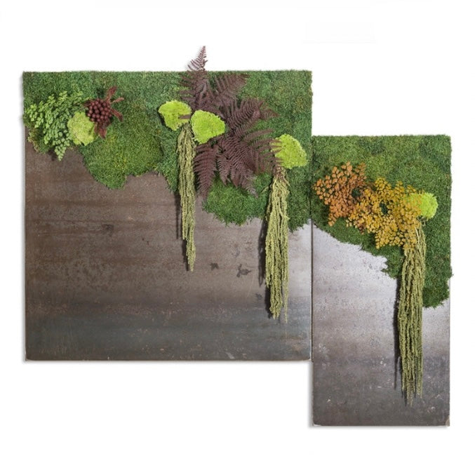 Quadro Vegetale Stabilizzato metal rust green forest in Ferro | Scopri su Clorophilla Shop