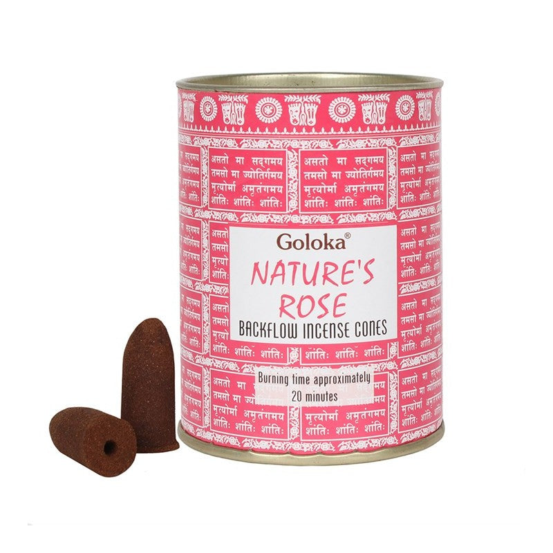 Goloka Nature'e Rose Coni Incenso Backflow per Bruciaincenso a Fontana - Sangue di Drago confezione da 24 coni | Scopri su Clorophilla Shop