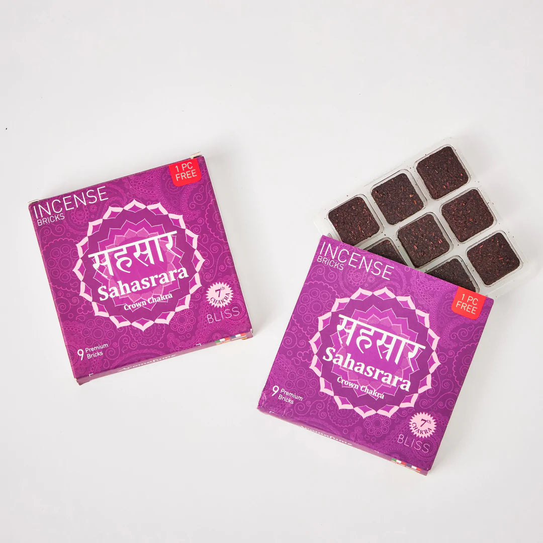 Aromafume Sahasrara 7 Chakra della Corona Mattoncini Incenso 7 Chakra - 9 bricks | Scopri su Clorophilla Shop