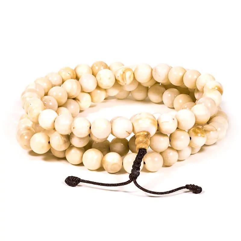 Mala Tibetana in Conchiglia Naturale - Collana Rosario 108 Grani | Scopri su Clorophilla Shop
