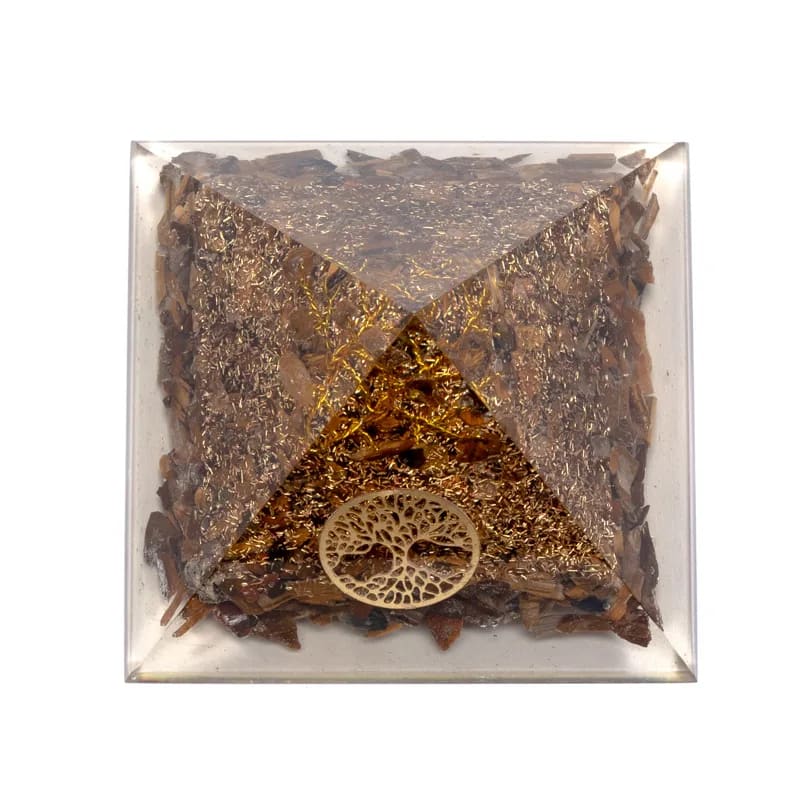 Piramide Albero della Vita in Occhio di Tigre - Rivitalizzante ed Energetica - Cristalloterapia | Scopri su Clorophilla Shop