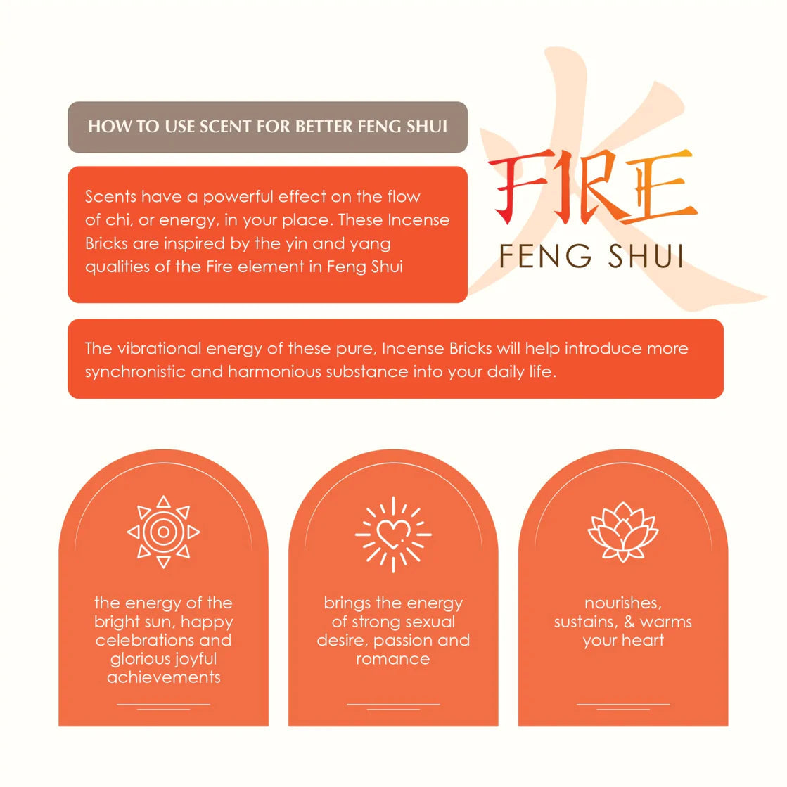 Aromafume Feng Shui FIRE Mattoncini Incenso Elemento Fuoco - Niente fumo e cenere | Scopri su Clorophilla Shop