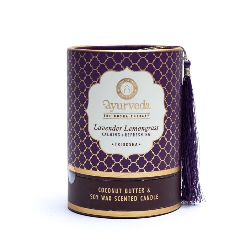 Ayurveda Candela profumata TRIDOSHA Lavender Lemongrass - Fragranza Lavanda e Citronella | Scopri su Clorophilla Shop