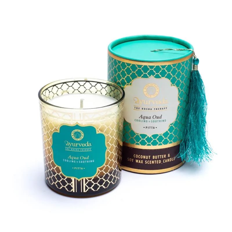 Ayurveda Candela profumata PITTA Aqua Oud - Fragranza Agarwood Assam e Aqua | Scopri su Clorophilla Shop