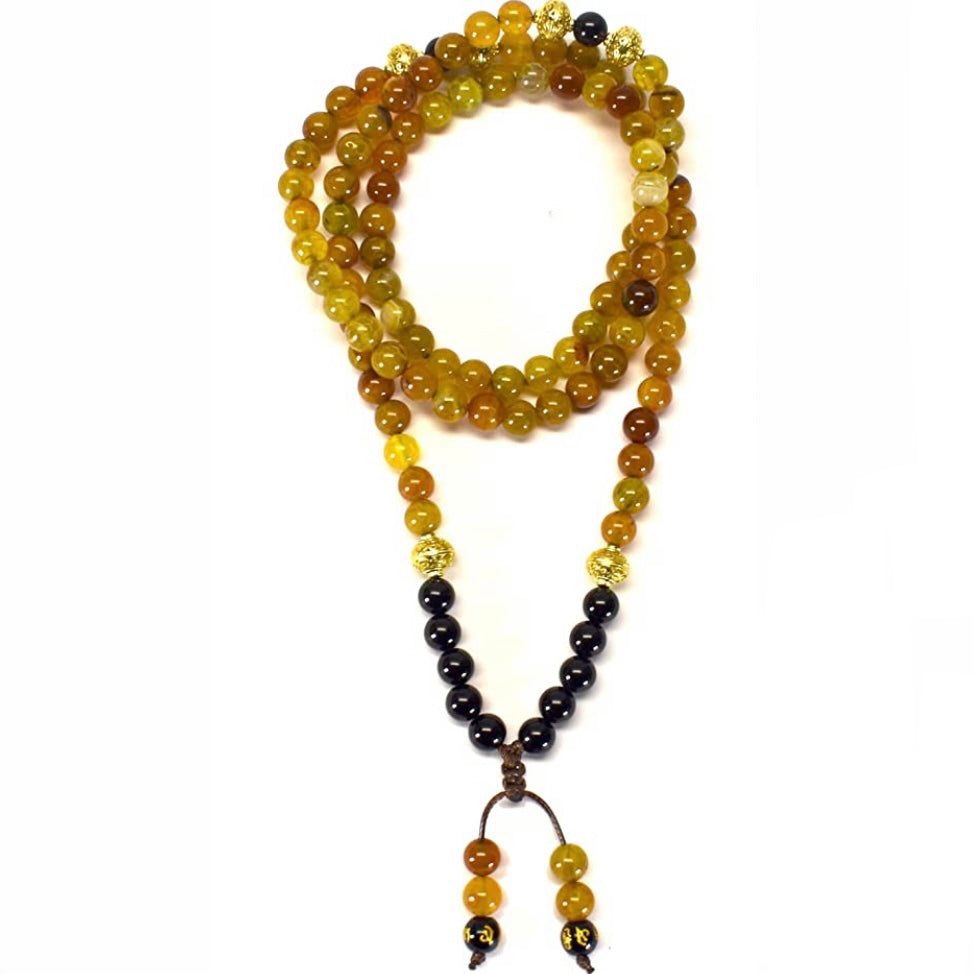 SAMSARA MALA IN PIETRA DEL DRAGO E ONICE NERO - Potenza, coraggio e protezione | Scopri su Clorophilla Shop