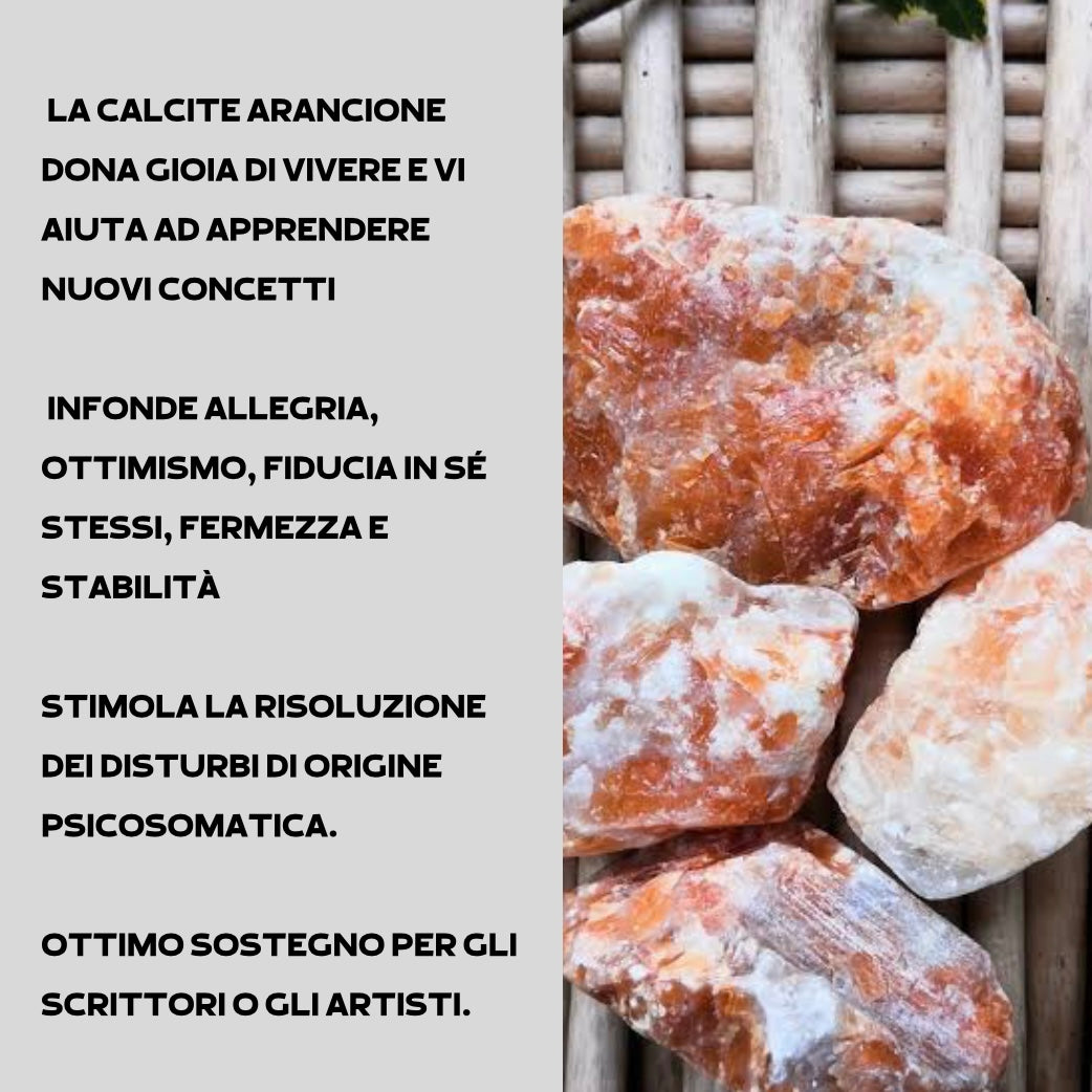 Calcite Arancione grezza Origine Brasile - Pietra da 4-6cm | Scopri su Clorophilla Shop